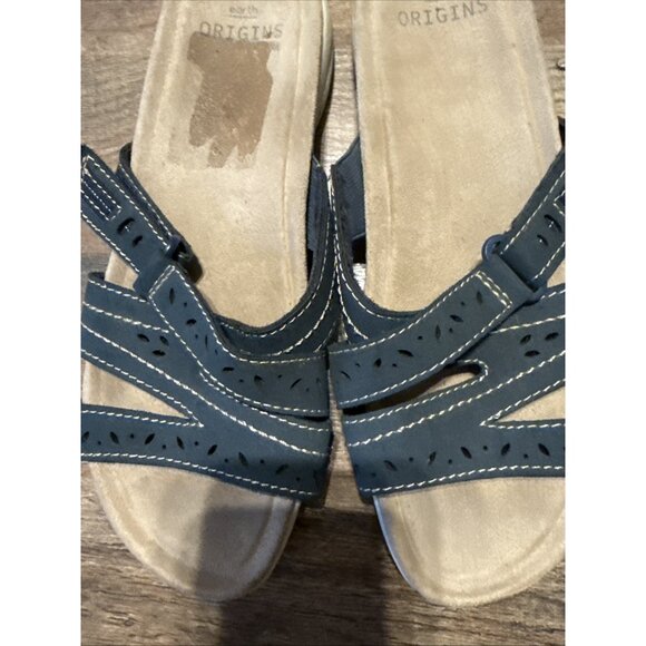Earth Origins Sandra Sandals Womens Navy Blue Vegan‎ Slide Shoes Size 8 Comfort - Picture 3 of 4